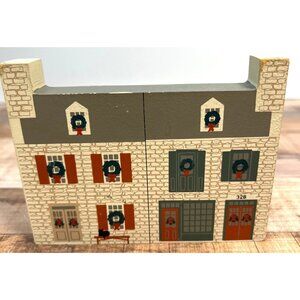 The Cats Meow St. Charles Christmas Series Stone Row Wooden Shelf Decor